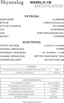 Skyanalog P1 M Moving-Coil System