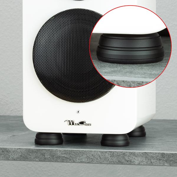 Dynavox Schwingungsdämpfer silber für Lautsprecherboxen und Geräte 4er-Set 208051