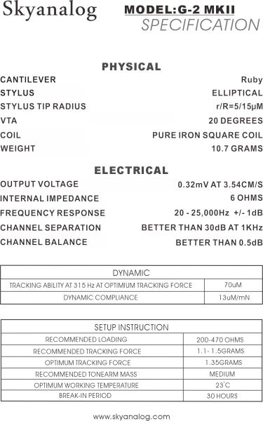 Skyanalog G2 MK II Moving-Coil System